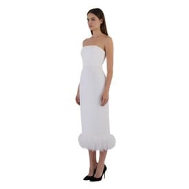 16arlington Strapless Feather-trimmed Crepe Midi Dress — image 7