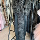 Vintage Black Feather Trimmed Dress — image 1