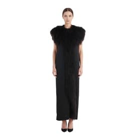 Vintage Black Feather Trimmed Dress — image 2
