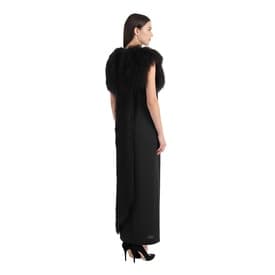 Vintage Black Feather Trimmed Dress — image 5