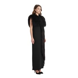 Vintage Black Feather Trimmed Dress — image 7