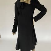 Black Monse Midi Dress With Rouched Detail — image 1