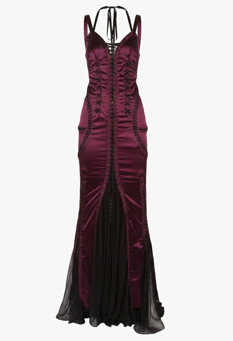 F/w 2003 Dolce & Gabbana Runway Burgundy Corset Gown Dress