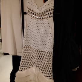 David Koma Plexi Triangle W/ Raffia Flounce Botton Dress — image 1