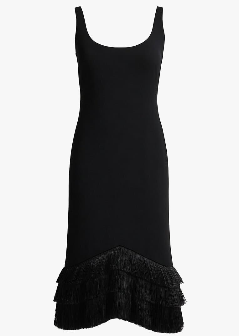 David Koma Raffia Flounce Hem Trim Dress