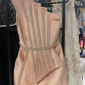 Raisa Vanessa One Shoulder Pink Dress With Pleating Detail — image 1