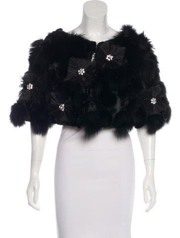 Prabal Gurung Fur Embellished Shawl