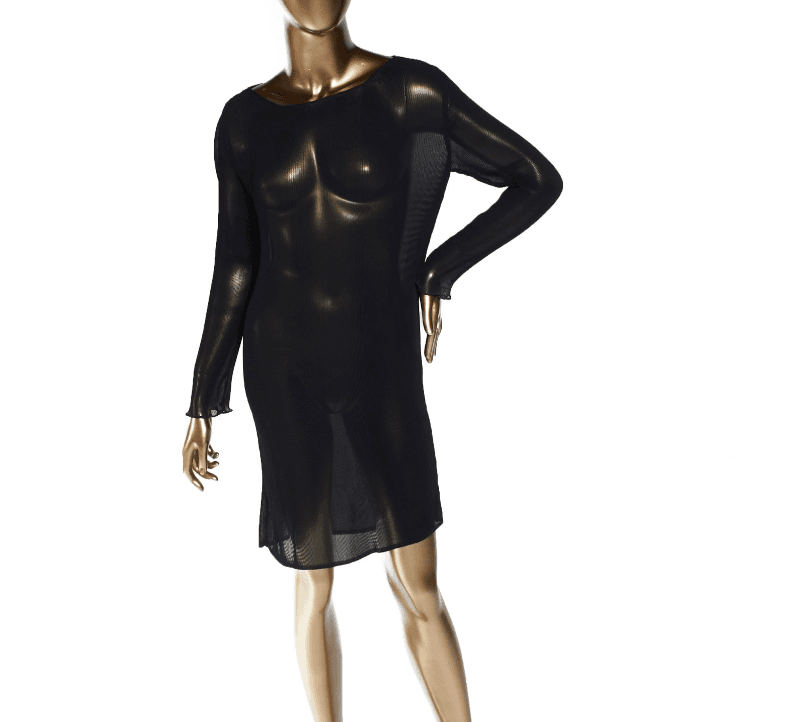 Gucci Tom Ford Black Sheer Pleated Dress
