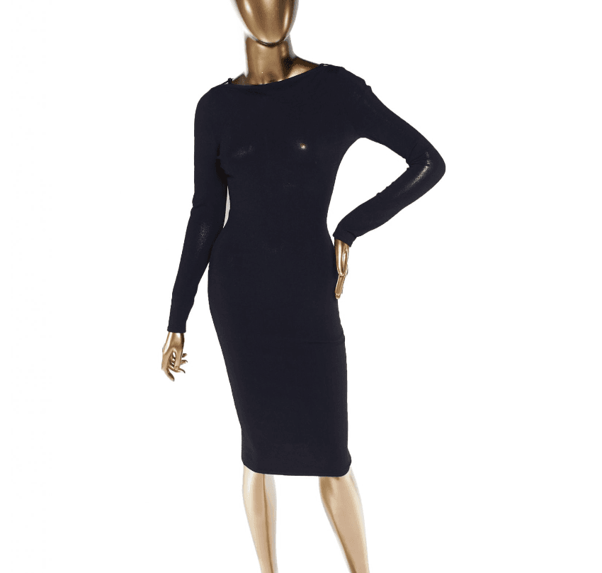 Vintage Gucci Long Sleeve Midi Bodycon Dress