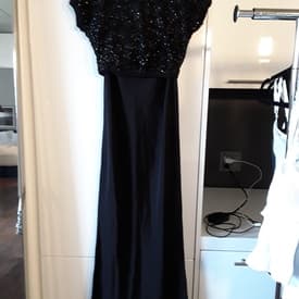 Vintage Dolce & Gabbana Black Maxi Skirt & Beaded Crop Top Set — image 1