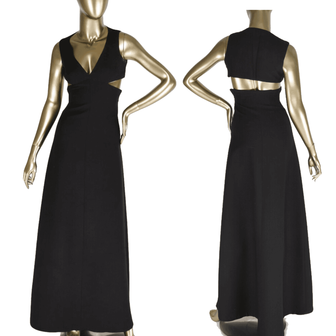 Valentino V-neck Gown With Side Cut-outs
