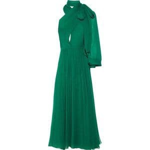 Gucci One-sleeve Silk Chiffon Dress
