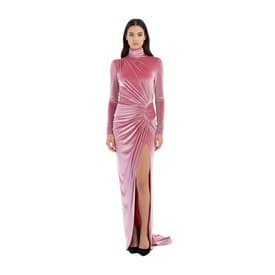 Alexandre Vauthier High Neck Draped Velvet Maxi Dress — image 3