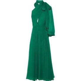 Azzaro High Slit Gown With Embellished Bra And Silk Draping — image 1