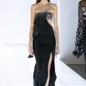 Azzaro High Slit Gown With Embellished Bra And Silk Draping — image 2