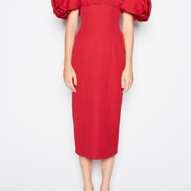 Emilia Wickstead Midi Dress With Puff Sleeves — image 1