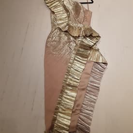 Raisa Vanessa One-shoulder Metalic Ruffle A-line Dress — image 1