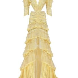 Raisa Vanessa Ruffled Yellow Maxi Dress — image 1