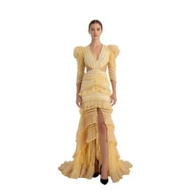 Raisa Vanessa Ruffled Yellow Maxi Dress — image 3