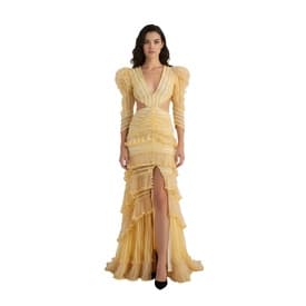 Raisa Vanessa Ruffled Yellow Maxi Dress — image 4