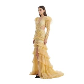 Raisa Vanessa Ruffled Yellow Maxi Dress — image 8