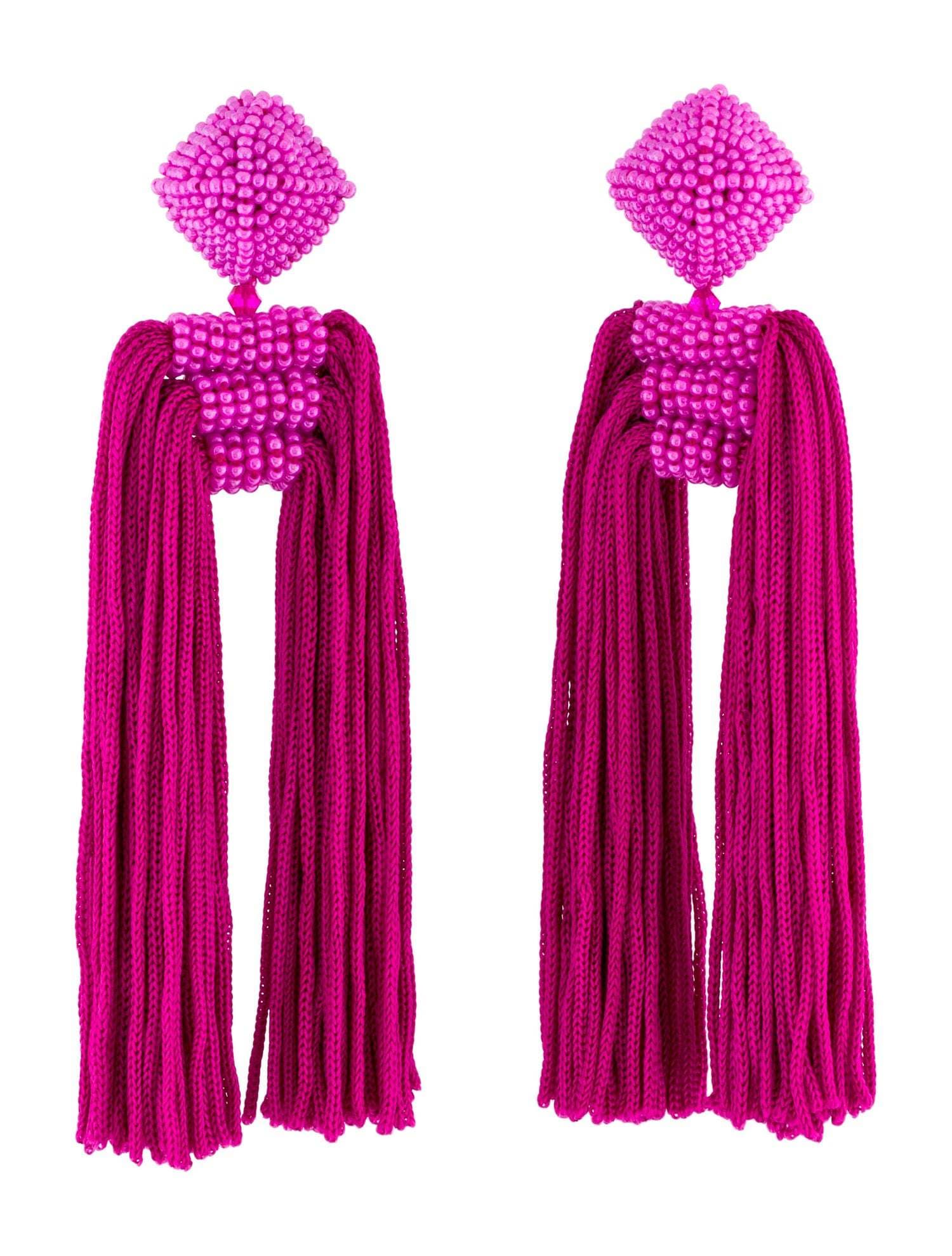 Sachin + Babi Fuchsia Tassel Dupio Earrings