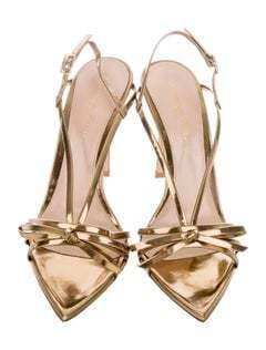 Gianvito Rossi Gold Patent Slingback