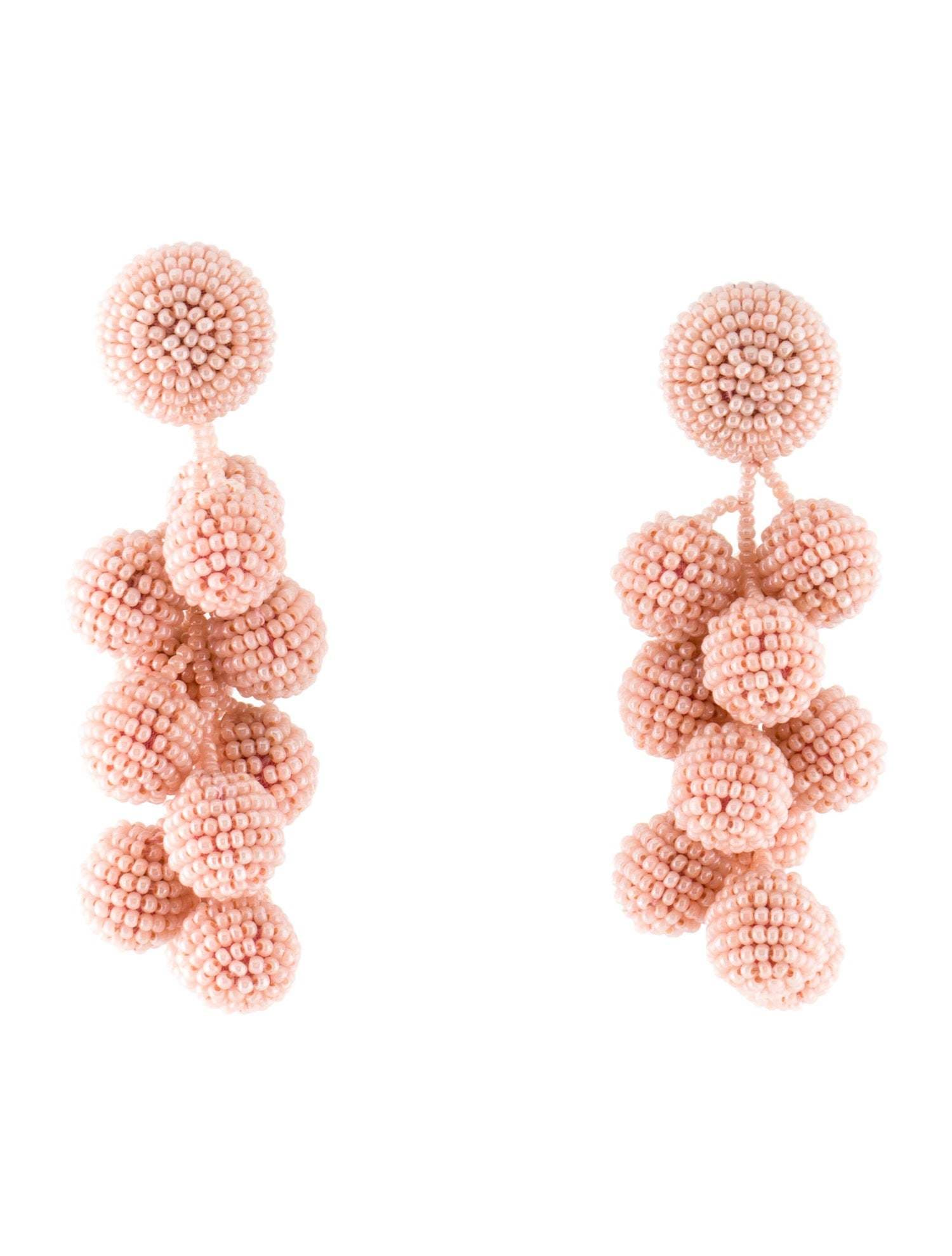 Sachin + Babi Pink Coconut Beaded Clip-on Earrings