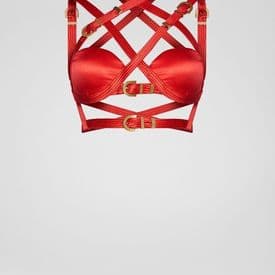 Versace Red Silk Bralette And Skirt Set — image 2