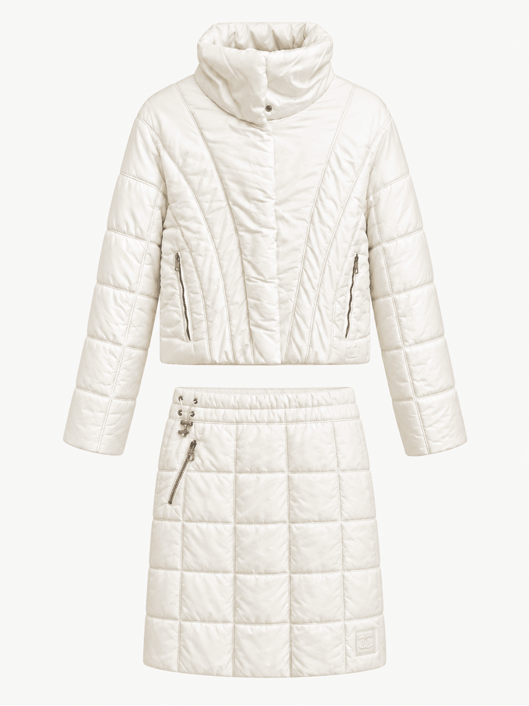 Vintage Chanel Puffer Coat And Skirt F/W 2000