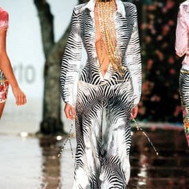 S/s 2000 Roberto Cavalli Runway Silk Zebra Plunging Jumpsuit — image 1