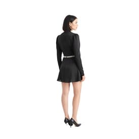 Paco Rabanne Black V-neck Flared Embellished Mini Dress — image 5