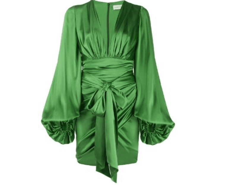 Alexandre Vauthier Green Silk Mini Dress