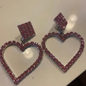 Alessandra Rich Pink Heart Earrings — image 1