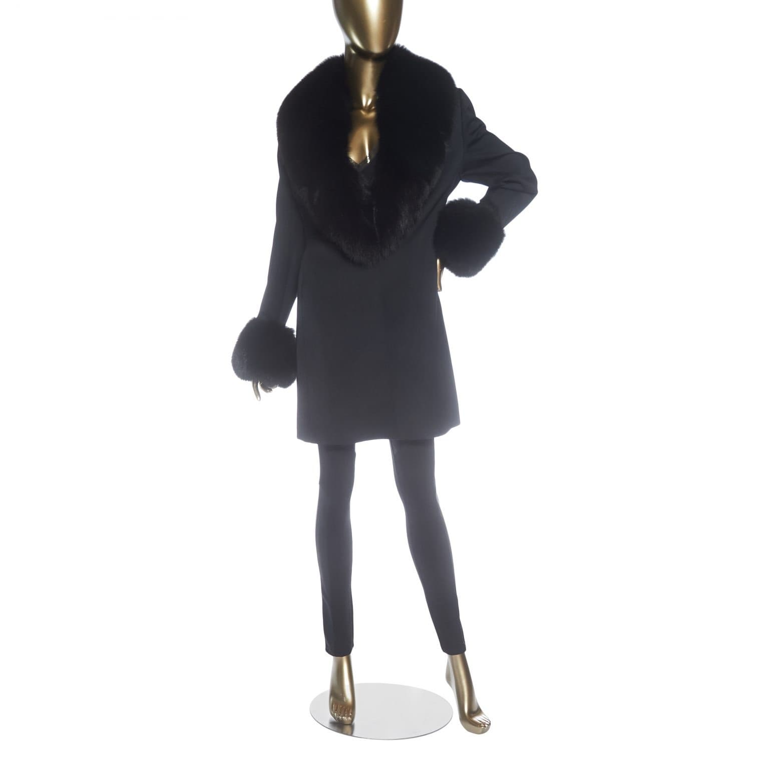 Versace Vintage Black Fur Suit Coat