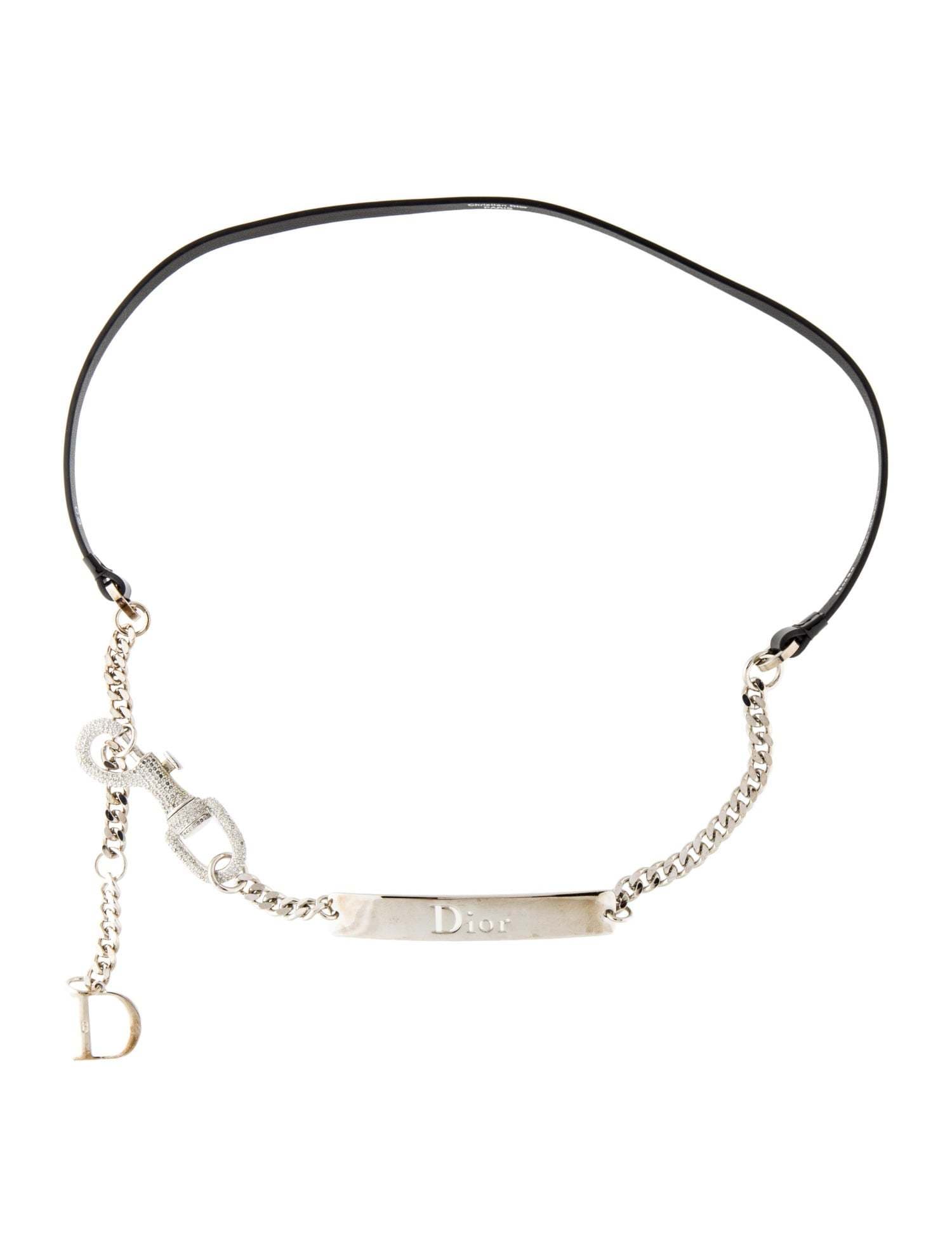 Christian Dior Skinny Leather Chain-link Belt