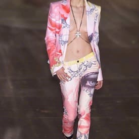Roberto Cavalli Multicoloured Face Printed Metallic Cotton Pant Suit, Ss 2001 — image 1
