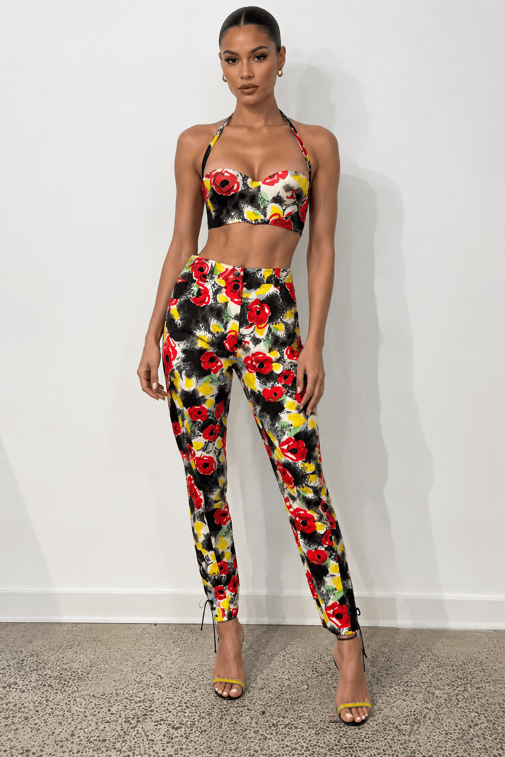 Vintage Chanel Spring 1997 Crop Top + High Waisted Pants Set