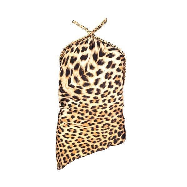 Roberto Cavalli Animal Print Jumbo Chain Halter Small