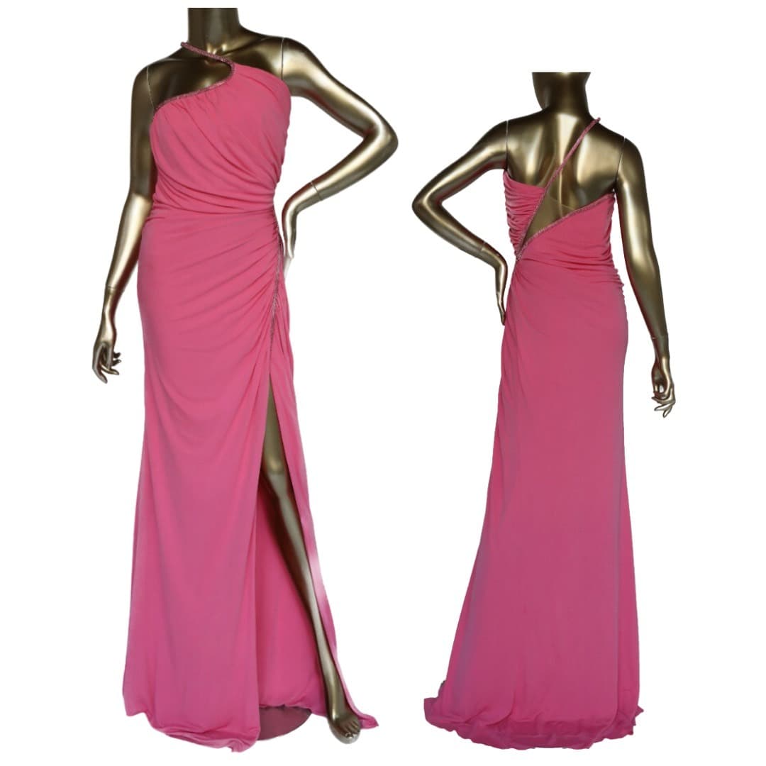 Versace One-shoulder Ruched Long Dress