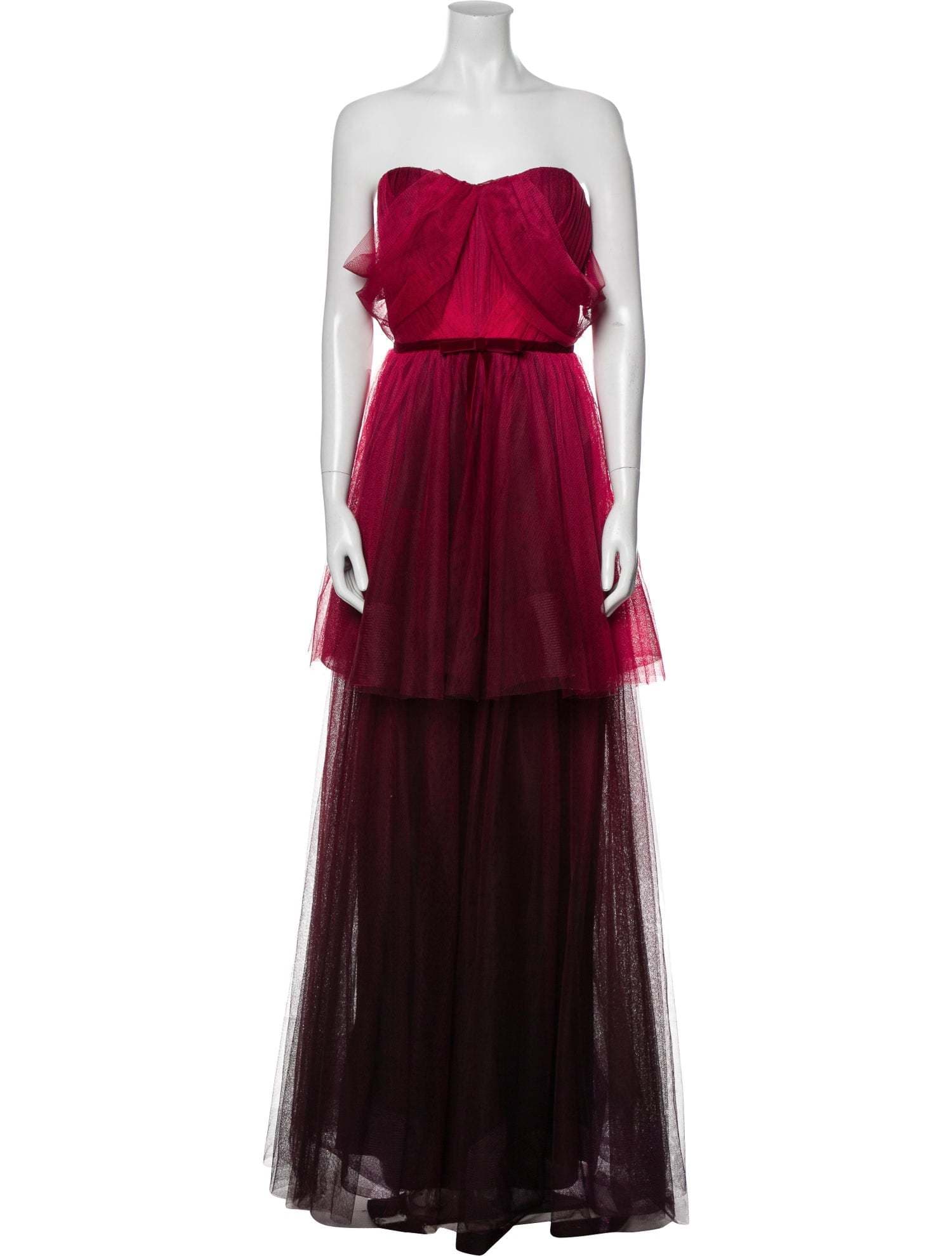 Marchesa Notte Strapless Long Dress