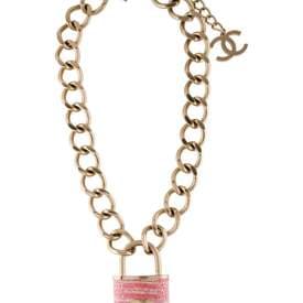 Chanel Tweed Padlock Pendant Necklace — image 1