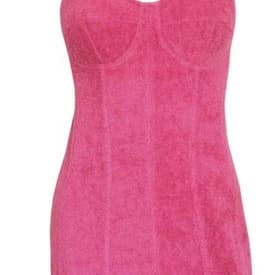 Vintage Dolce & Gabbana S/s 1992 Pink Terry Cloth Bustier Mini Bodycon Dress — image 1