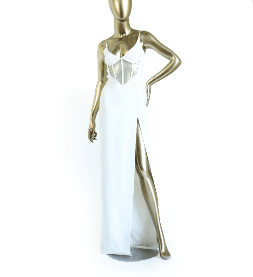 David Koma Triangle Tulle-trimmed Corset Dress
