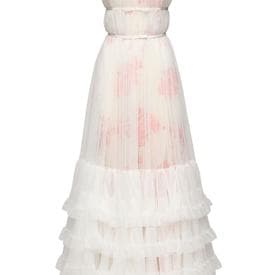 Giambattista Valli White Long Ruffled Tulle Dress — image 1