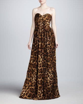 Michael Kors Leopard Print Long Dress