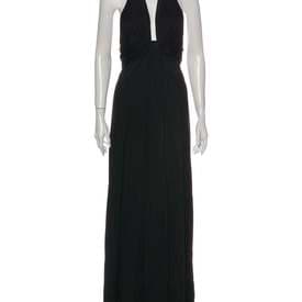 Balenciaga 2008 Halter Silk Black Dress — image 1