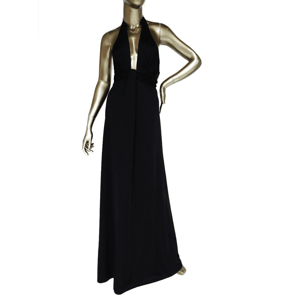 Balenciaga 2008 Halter Silk Black Dress
