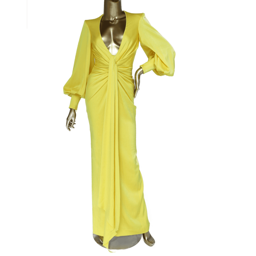 Alex Perry Dane Gathered Draped Column Gown