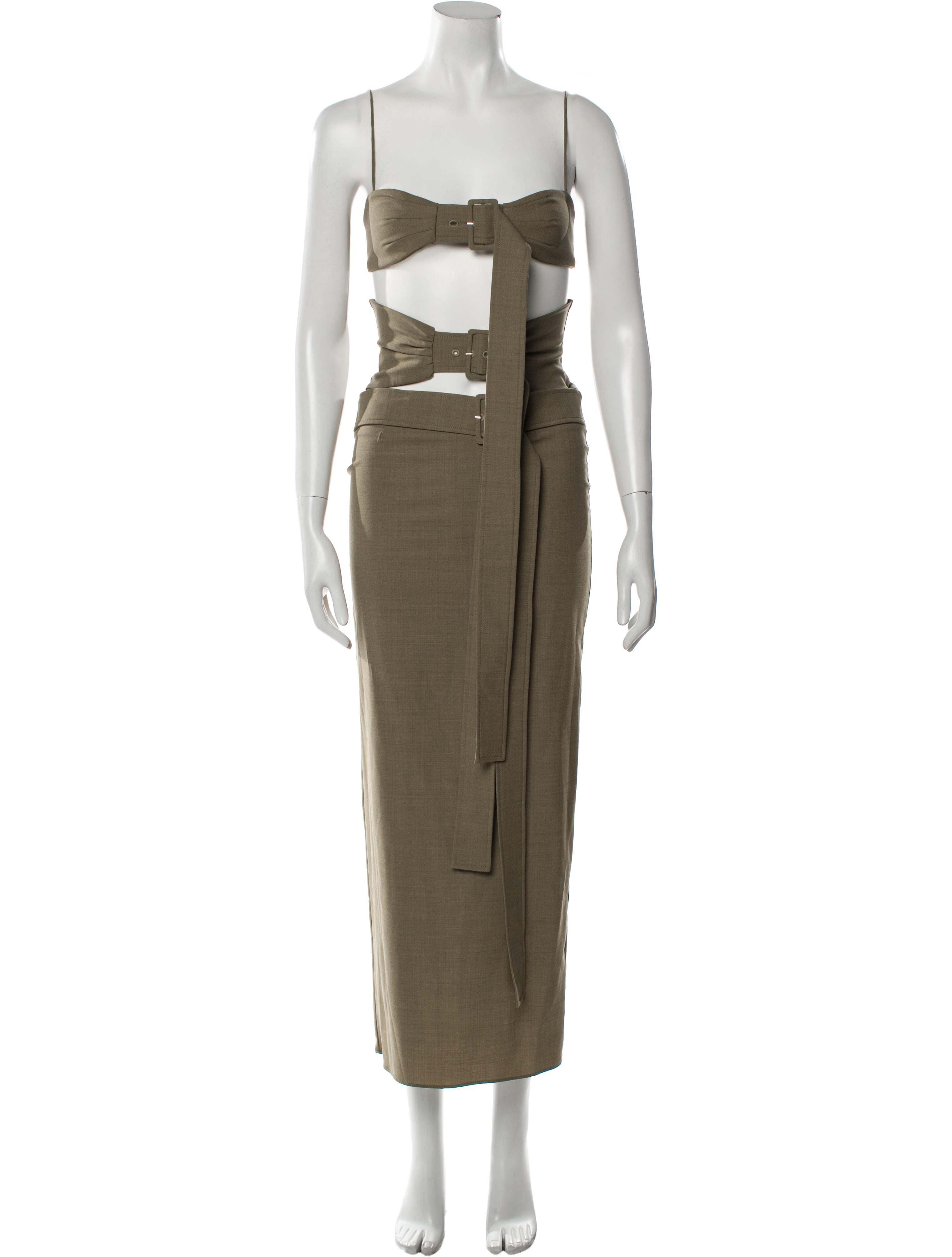 Christopher Esber Wool Cutout Accent Dress